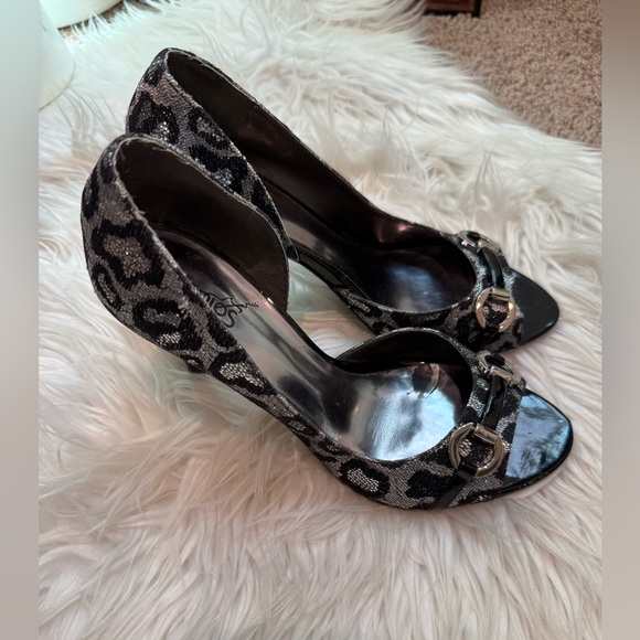Carlos Santana roulette silver leopard heels‎ - Picture 2 of 6